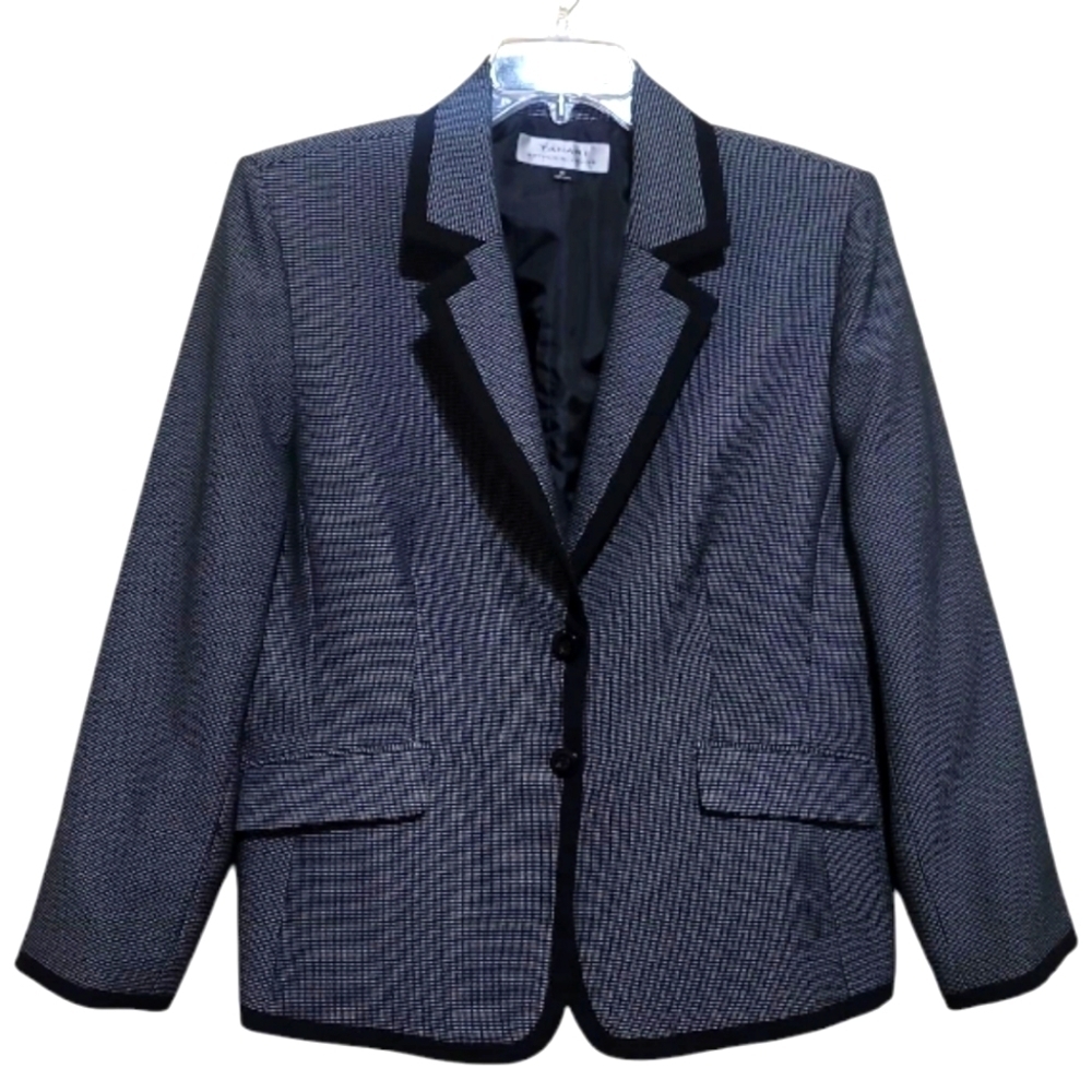 Tahari Womens Black and White Blazer Jacket Size 18